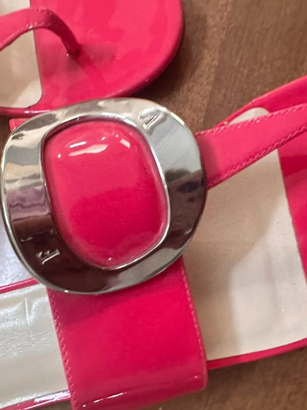 Frances Valentine Noel Vibrant Pink Sandal with Silver Accent